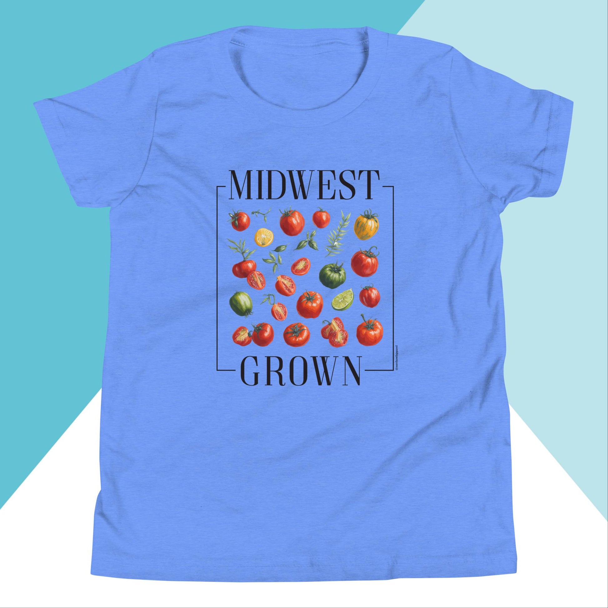 Midwest Grown Heirloom Tomato Summer Youth T-Shirt North Owl Apparel