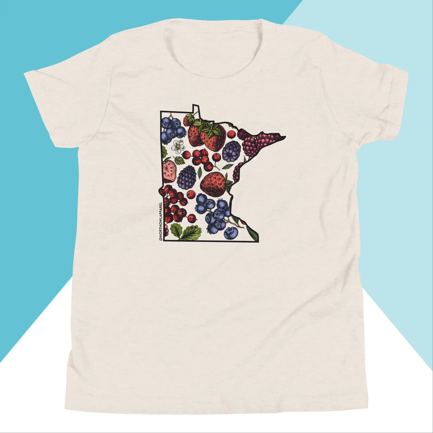 Minnesota Berries Fruit Strawberry Blueberry Raspberry Cherry Youth Shirt North Owl Apparel
