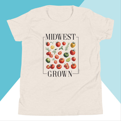 Midwest Grown Heirloom Tomato Summer Youth T-Shirt North Owl Apparel