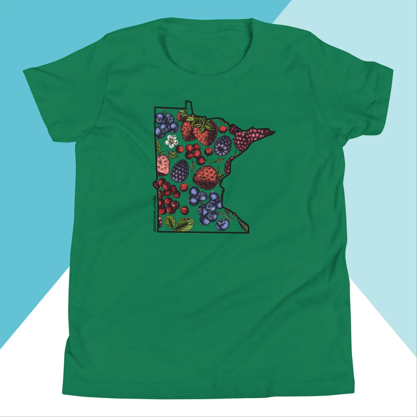 Minnesota Berries Fruit Strawberry Blueberry Raspberry Cherry Youth Shirt North Owl Apparel
