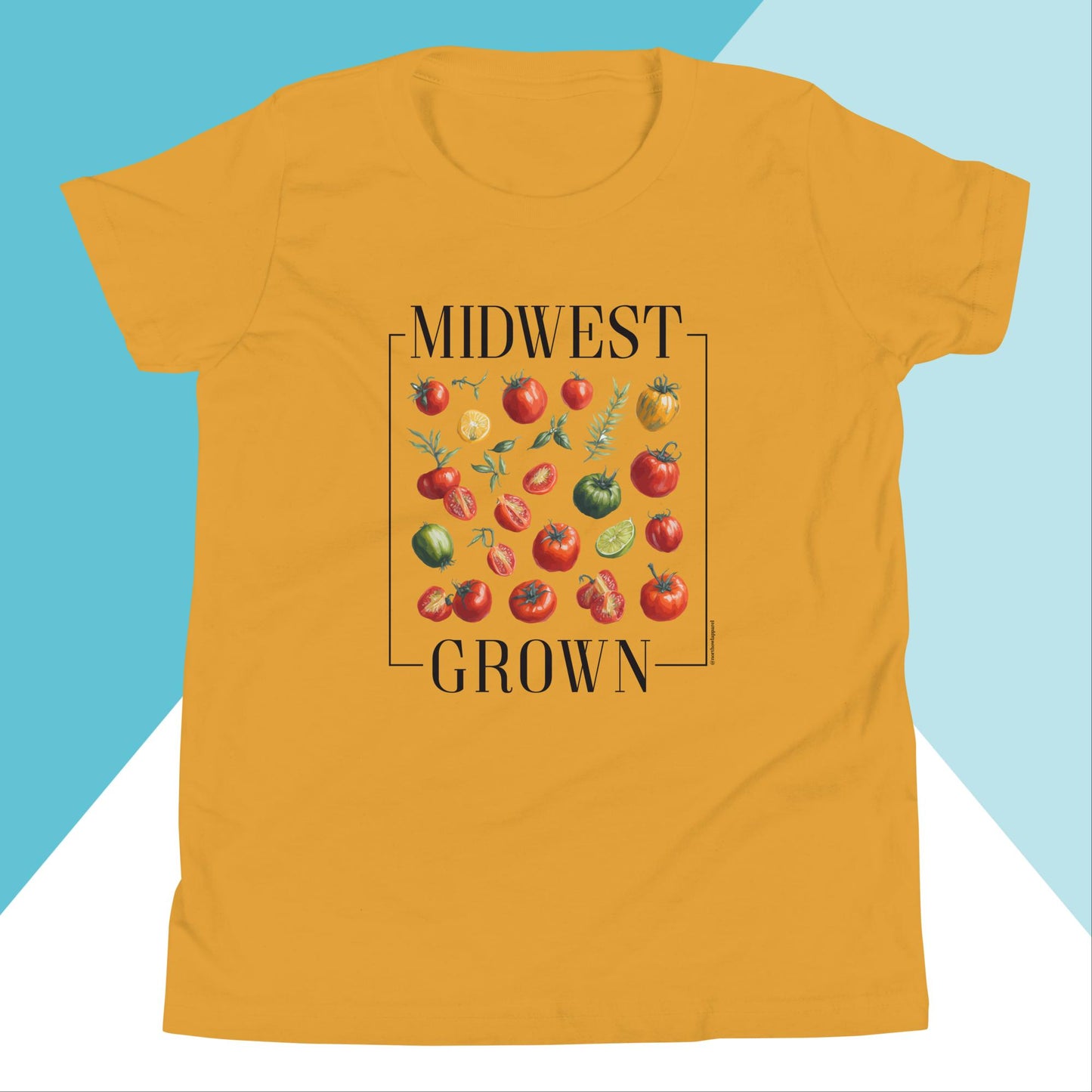 Midwest Grown Heirloom Tomato Summer Youth T-Shirt North Owl Apparel