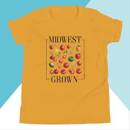 Midwest Grown Heirloom Tomato Summer Youth T-Shirt North Owl Apparel