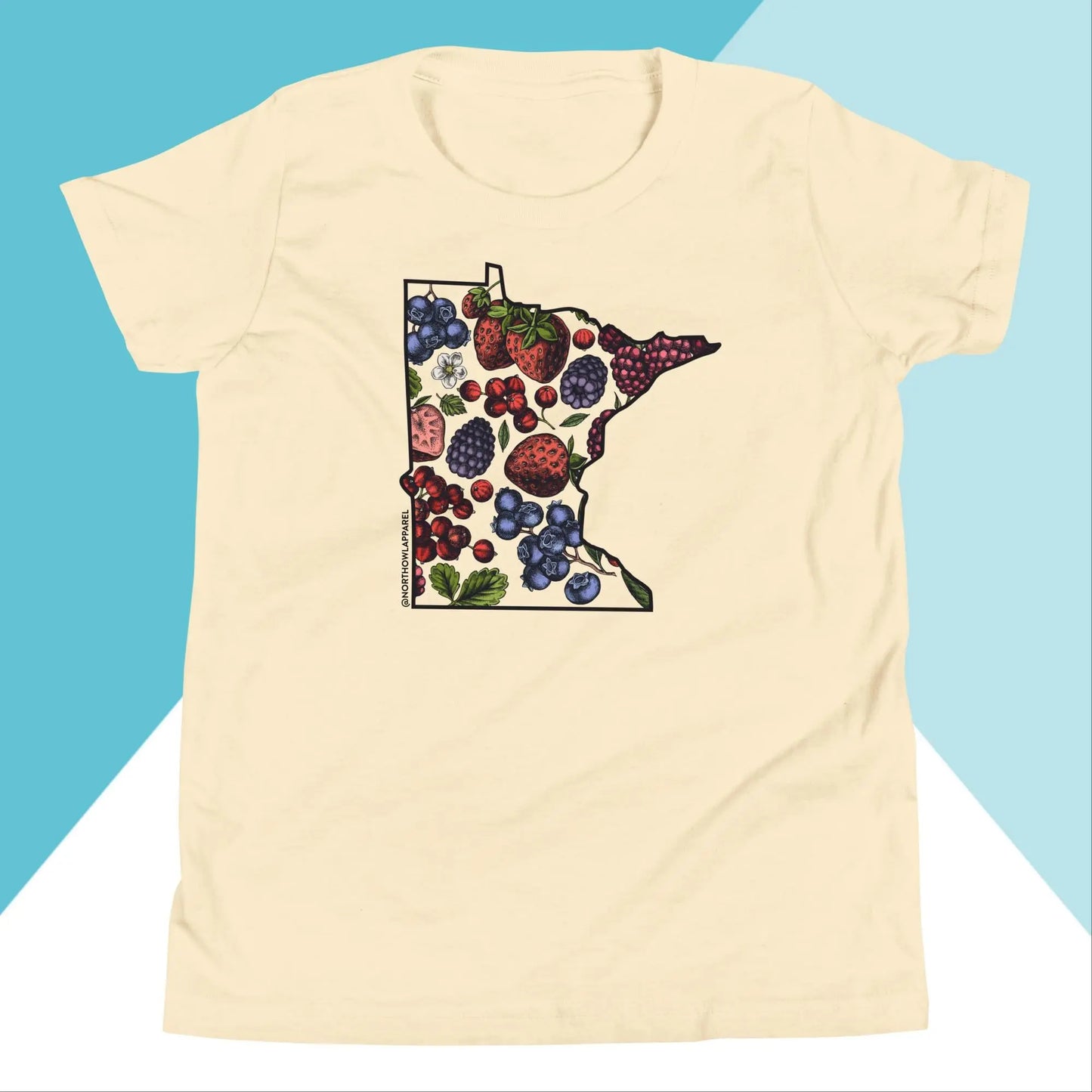 Minnesota Berries Fruit Strawberry Blueberry Raspberry Cherry Youth Shirt North Owl Apparel