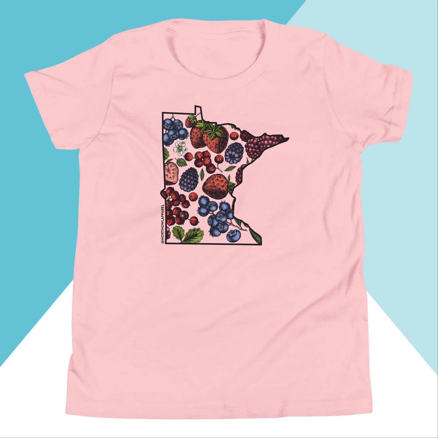 Minnesota Berries Fruit Strawberry Blueberry Raspberry Cherry Youth Shirt North Owl Apparel